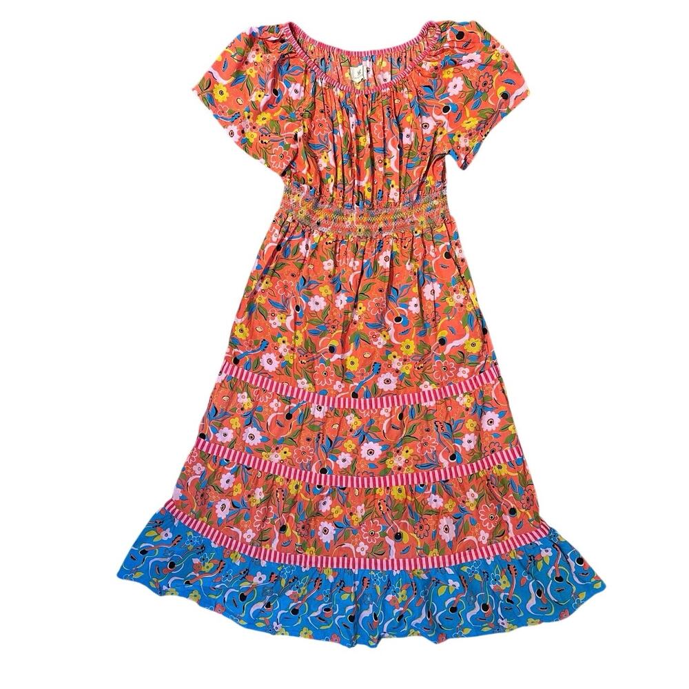 Printfresh Penciled In Sold Out Show Organic Cotton Maxi Dress 1X Floral Boho